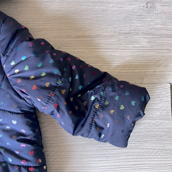 ME JANE rainbow heart puffer hooded jacket size 24M - Picture 7 of 16